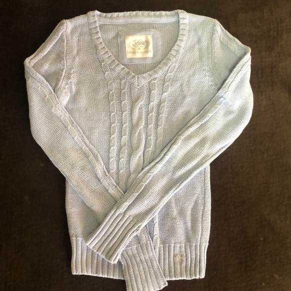Justice Other - Justice Sparkly Cable Knit Light Blue Sweater Justice Other - Justice Sparkly Cable Knit Light Blue Sweater